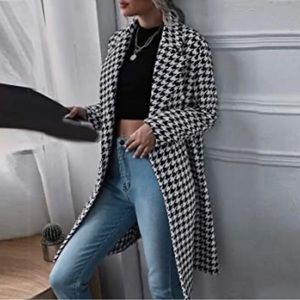 Houndstooth Trench Coat Women’s Size XL
